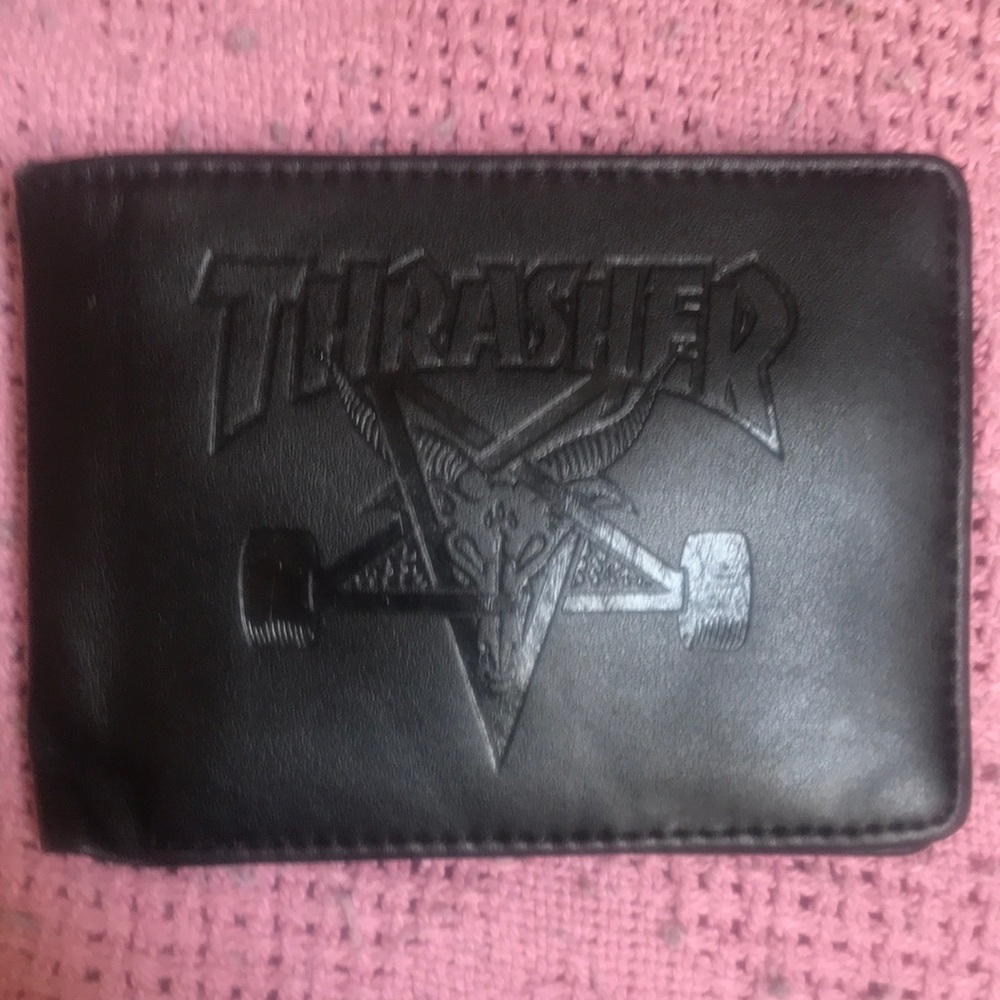 Thrasher Black Leather Wallet